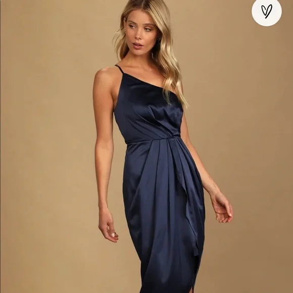 open lace back dress One Shoulder Asymmetrical Midi Dress